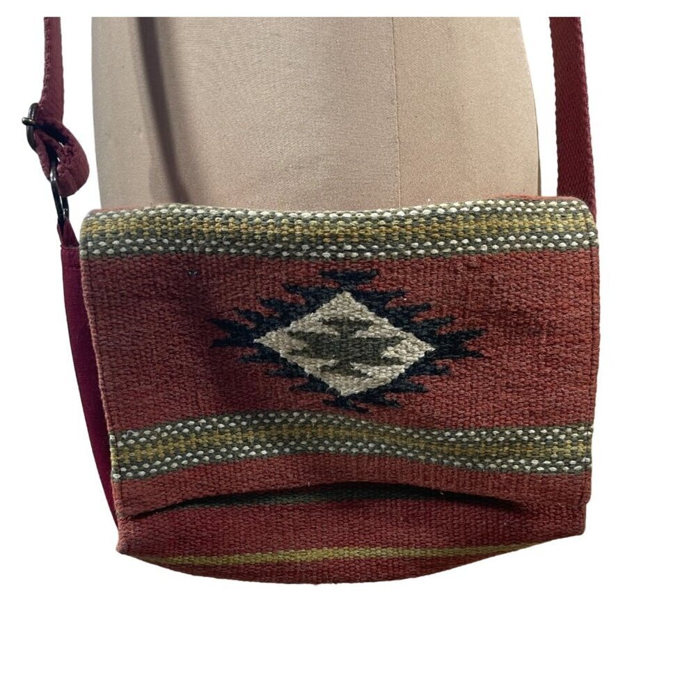 Crosstree Lane Crossbody Messenger Purse Adjustable Strap Aztec Serape Boho